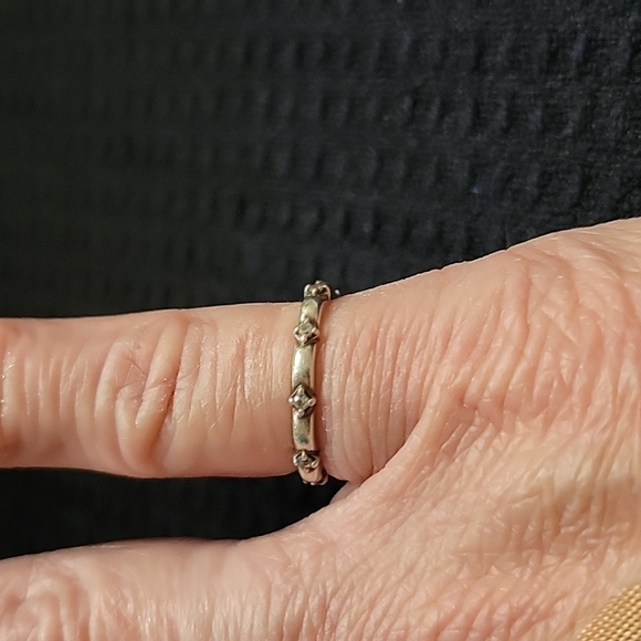 Pandora stackable band with CZ stones - Picture 1 of 4